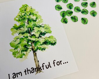 I am Thankful Activity for Kids, Thanksgiving Tree Activity for Kids,  *DIGITAL DOWNLOAD*