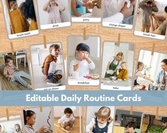 Cartes visuelles modifiables de routine avec de vraies images (PDF)