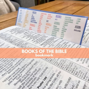 Marcador de Páginas dos Livros da Bíblia, Material para Escola Dominical e Ensino Domiciliar (Download Digital)
