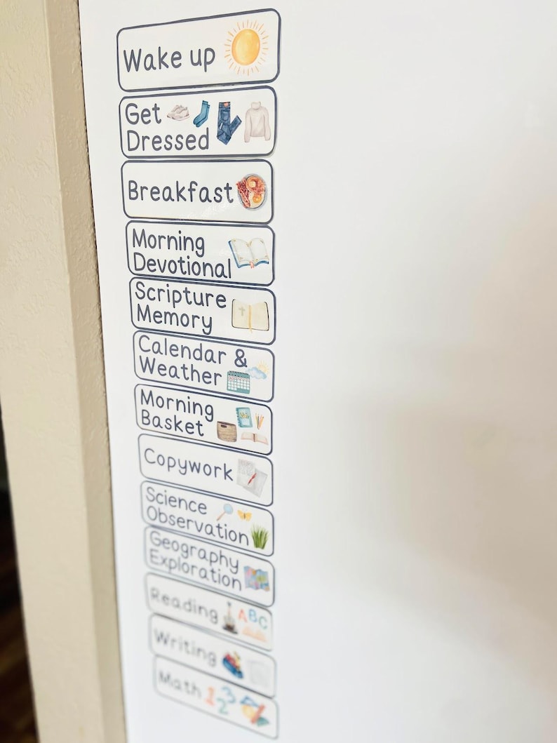 Charlotte Mason Homeschool Schedules Daily Routine Cards, Homeschool Daily Rhythm Cards, Education, Elementary, Preschool, Kindergarten