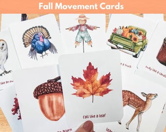 Fall Movement Cards | Kids Gross Motor Activity (Digital Download)