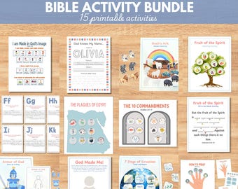 Bibel-aktivitätspaket, ruhige Zeit Sommer Vorschule Elementare Printables (digitaler Download)