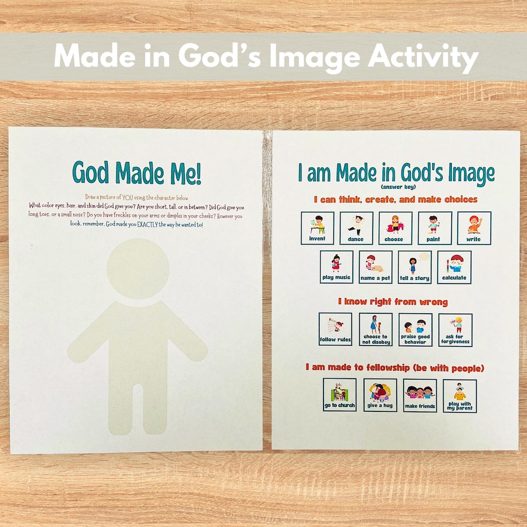 God Made Me Printable Bible Lesson Activity God Made Me Craft for Kids