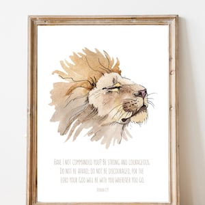 Be Brave Lion Wall Art | Joshua 1:9 *DIGITAL DOWNLOAD*