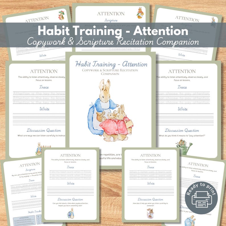 Charlotte Mason Attention Habit Training Companion: Homeschool Printable