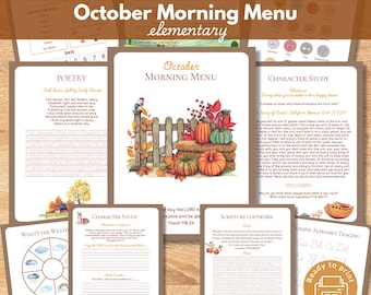 October Morning Menu, Charlotte Mason Homeschool Printable (Digital Download)