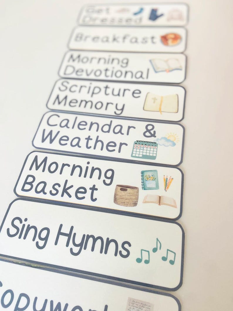 Charlotte Mason Homeschool Schedules Daily Routine Cards, Homeschool Daily Rhythm Cards, Education, Elementary, Preschool, Kindergarten