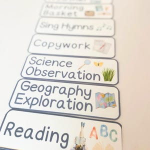 Charlotte Mason Homeschool Schedules Daily Routine Cards, Homeschool Daily Rhythm Cards, Education, Elementary, Preschool, Kindergarten