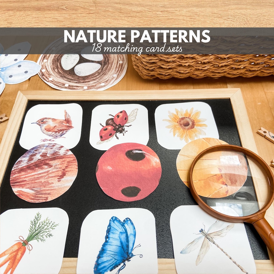 Nature Pattern Matching Activity for Kids | Printable Preschool Quiet ...