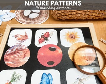 Nature Pattern Matching Activity for Kids | Printable Preschool Quiet Time Activity | Montessori Inspired Learning