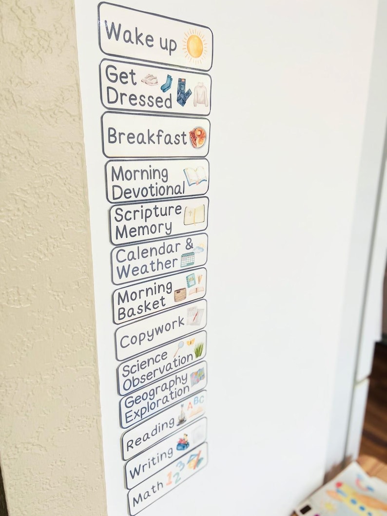 Charlotte Mason Homeschool Schedules Daily Routine Cards, Homeschool Daily Rhythm Cards, Education, Elementary, Preschool, Kindergarten