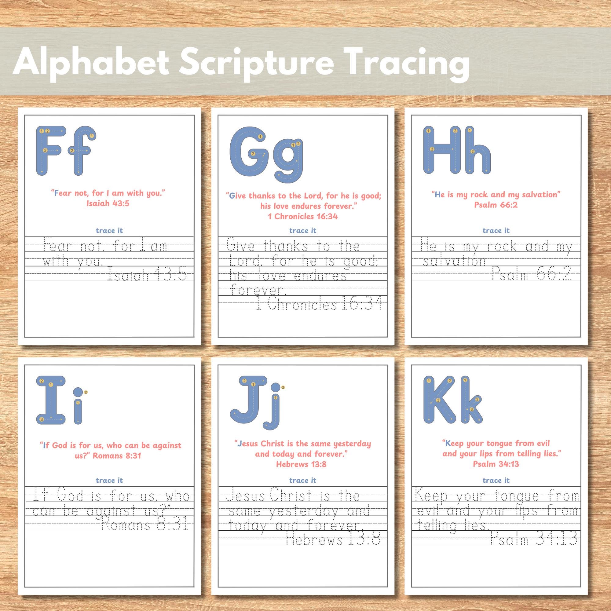 Scripture Alphabet Handwriting Practice Pages, Charlotte Mason Copywork ...