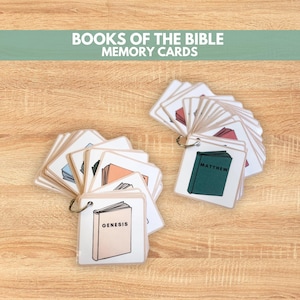 Books of the Bible memory flashcards, Learn Old Testament New Testament Bible Flashcards, Printable Bible Memory, learn the Bible homeschool