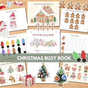 Christmas Busy Book, Activity Bundle for Kids, Preschool Holiday Busy Binder, Christmas Busybook, Indoor Activities, Montessori Toddler