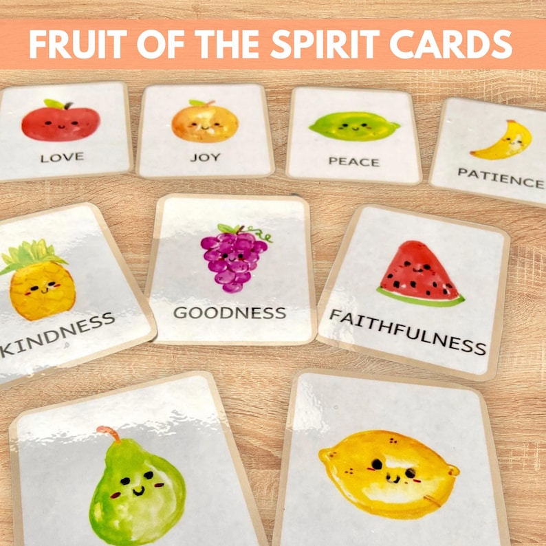 Fruit of the Spirit Printable Cards for Kids | Galatians 5 22 23, Bible Memory Verses, Bible Memorization, Homeschool