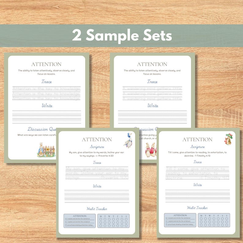Charlotte Mason Attention Habit Training Copywork & Bible Recitation Companion, Elementary Homeschool, Morning Menu first grade second grade