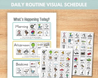 Tableau des routines visuelles pour les tout-petits, programme de rythme quotidien (téléchargement numérique)