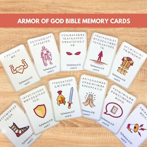Cartões com Versículos Bíblicos sobre a Armadura de Deus | Efésios 6 - Ensino Domiciliar (Download Digital)