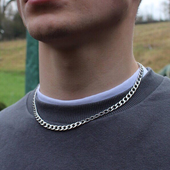 Mens Silver Stainless Steel Chain 