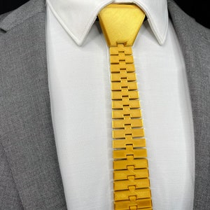 Gold on Black Necktie, Articulating Mens Tie, Unique Gift Idea