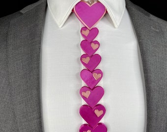 3D Printed Tie | HEARTS - Novelty Series | Unique Neckties