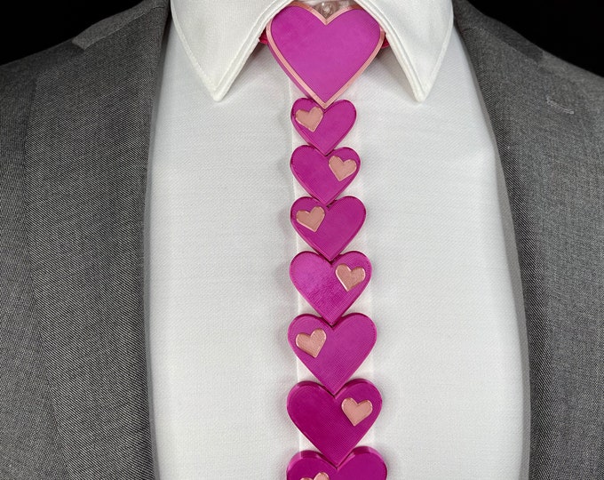 3D Printed Tie | HEARTS - Novelty Series | Unique Neckties