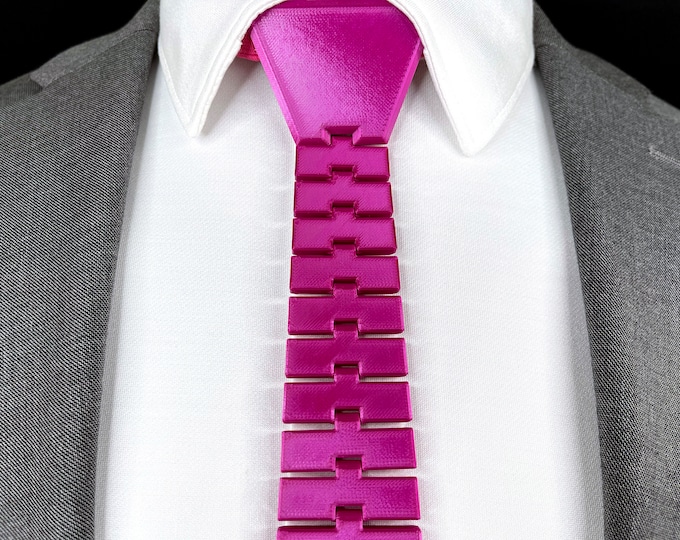 3D Printed Tie | ROSE RED - Articulating Series | Unique Neckties