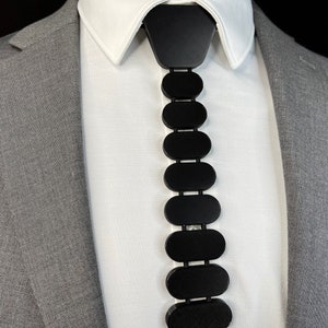 3D Printed Tie | SOLID BLACK - Fresno Series | Unique Neckties