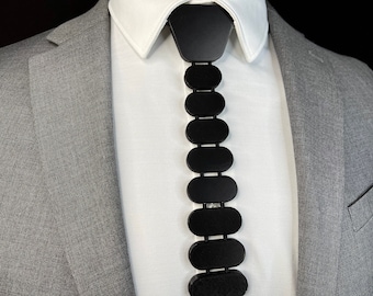 3D Printed Tie | SOLID BLACK - Fresno Series | Unique Neckties