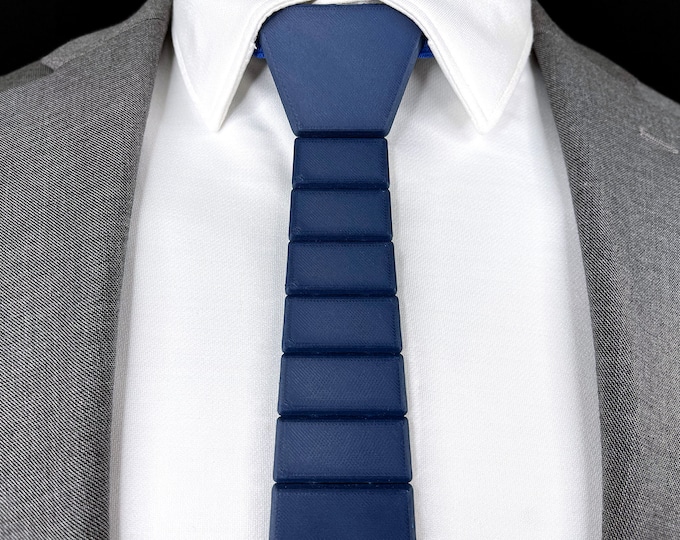 3D Printed Tie | NAVY BLUE MATTE - Classic Series | Unique Neckties