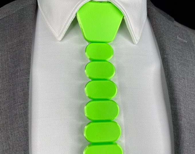 3D Printed Tie | NEON GREEN - Modern Series | Unique Neckties