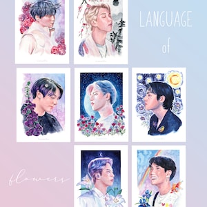 BTS OT7 Carte de l'âme 7 Aquarelle Impression artistique