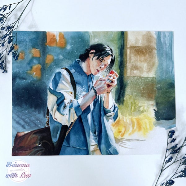 BTS Yoongi Watercolor Art Print | Haegeum | Suga, Agust D, D-Day