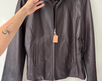 Brown Faux Leather Zip-up Jacket Y2K Style – XS - Etsy