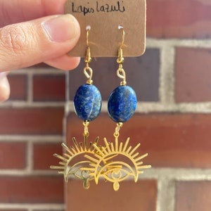 Lapis Lazuli Evil Eye Earrings