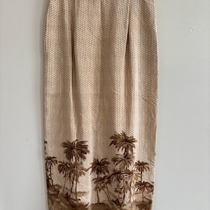 Vintage Y2K Maxi Silk Animal Print Zafari Old Money Preppy skirt - Size 6 (Small)