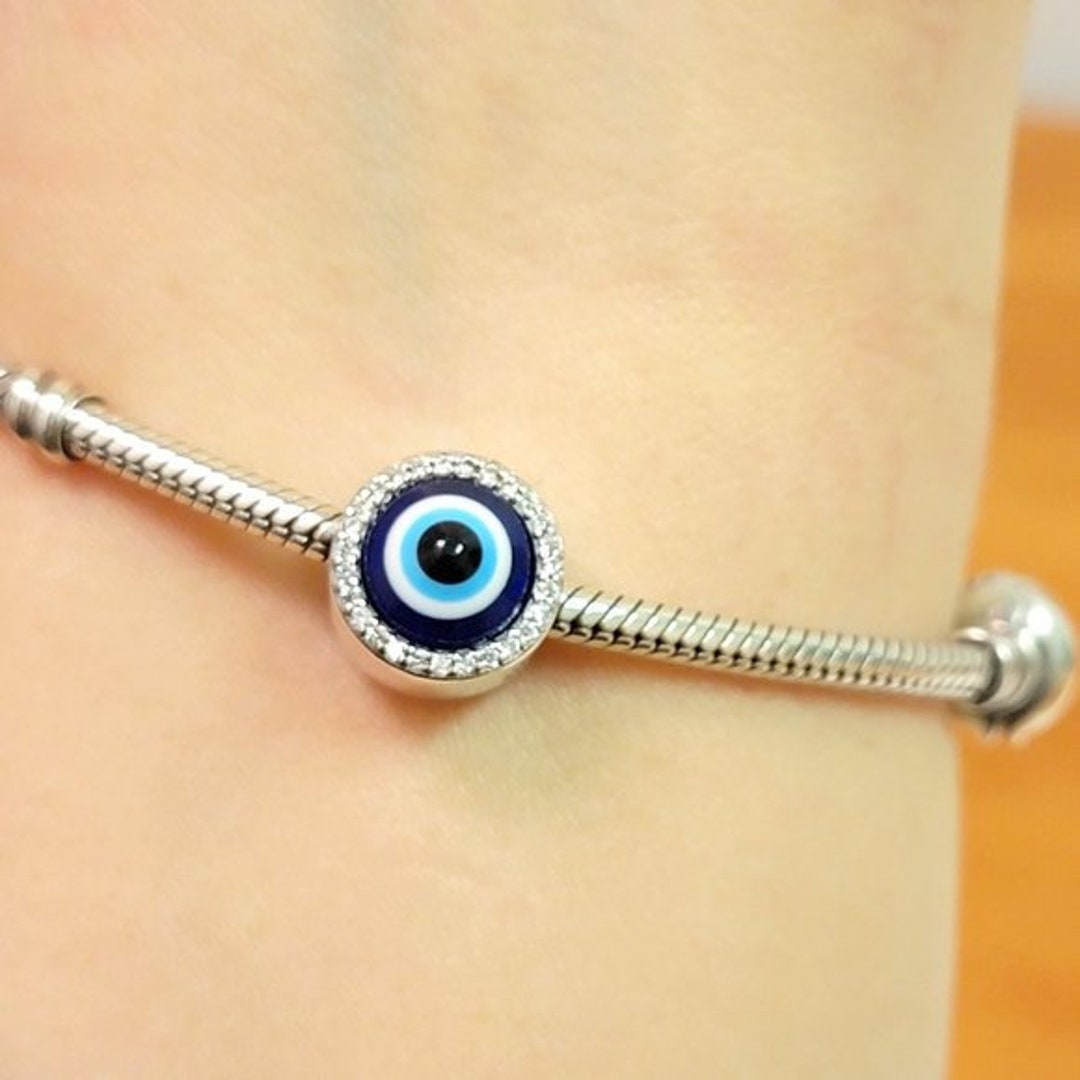 925 Sterling Silver Charm For Pandora Bracelets Evil Eye Travel