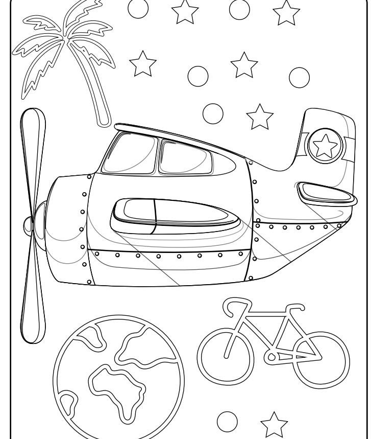 30 Printable PDF Airplane Colouring Pages - Etsy