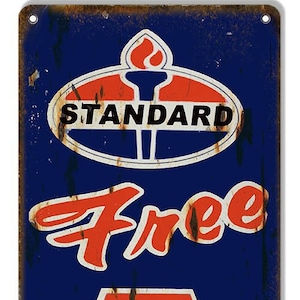 Vintage Style &quot;Standard - Free Air&quot; Metal Sign for your Garage or Man Cave