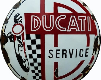 Vintage Style Nostalgic " Ducati Motorcycles " Motorcycle Advertising Metal Sign