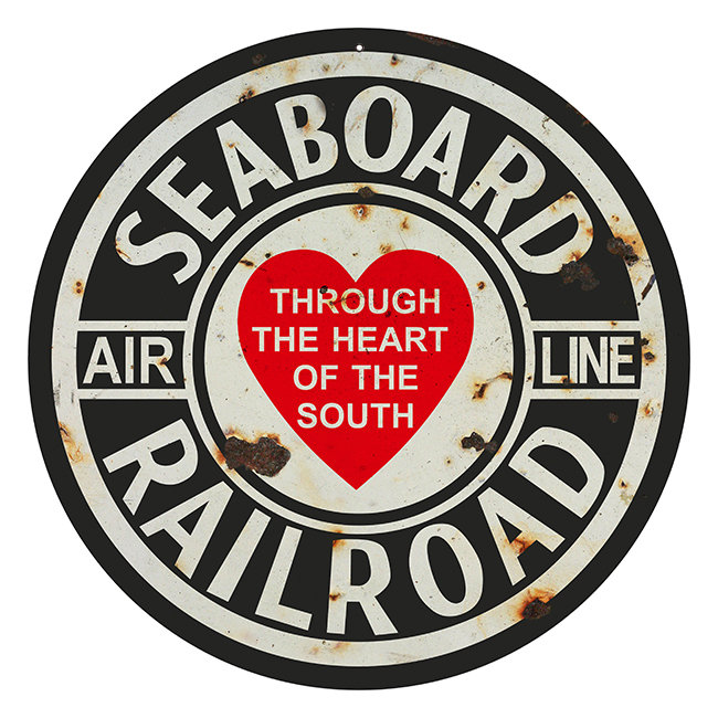 Vintage Style Nostalgic " Seaboard Railroad - Through the Heart of the South " Advertising Metal Sign