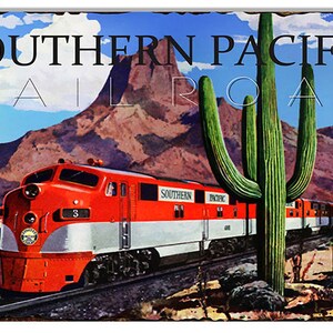 Vintage Style Nostalgic &quot; Southern Pacific Railroad &quot; Metal Sign for your Garage or Man Cave