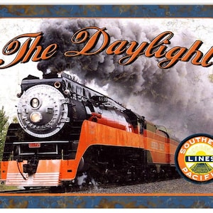 Vintage Style Nostalgic &quot; Southern Pacific Lines - The Daylight Train &quot; Railroad Metal Sign for your Garage or Man Cave
