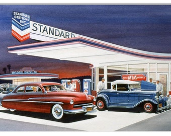 VINTAGE 12” 1941 CHEVRON GASOLINE Porcelain Sign Car Oil Gas Truck