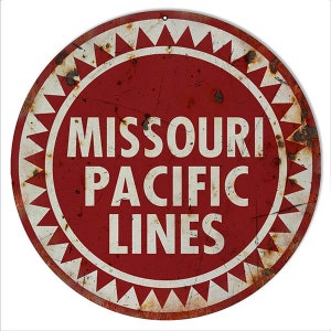 Vintage Style Nostalgic &quot; Missouri Pacific Lines &quot; Advertising Metal Sign