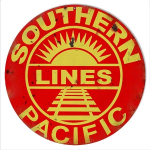 Vintage Style Nostalgic &quot; Southern Pacific Lines Railroad &quot; Advertising Metal Sign