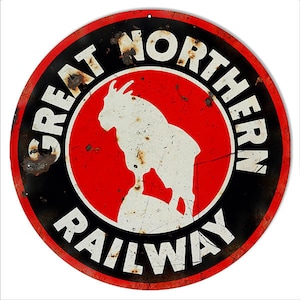 Vintage Style Nostalgic &quot; Great Northern Railway &quot; Advertising Metal Sign