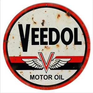Vintage Style Nostalgic &quot; Veedol Motor Oil &quot; Advertising Metal Sign