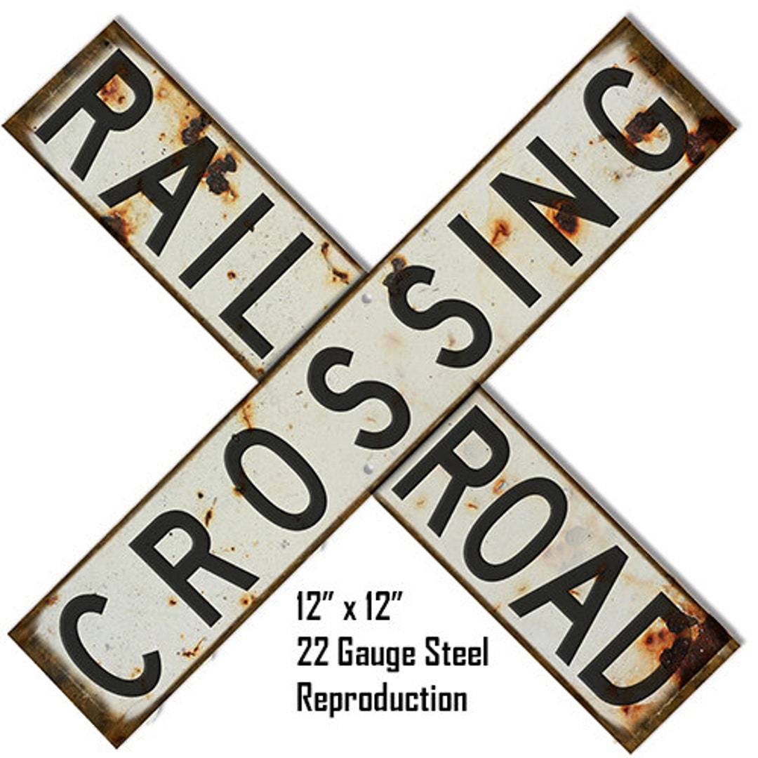 Vintage Style Railroad Crossing Laser Cut Metal Sign - Etsy