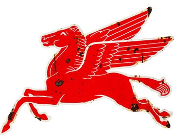 Vintage Style " Flying Horse Pegasus " Garage Shop Laser Cut Metal Sign